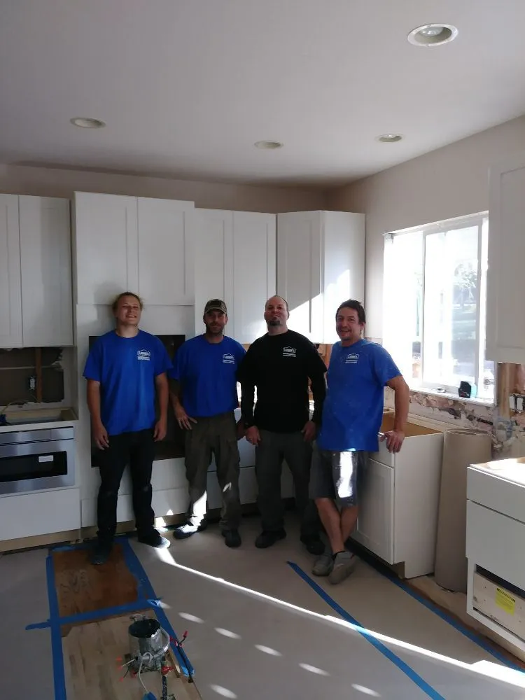 Our construction team working together on a project